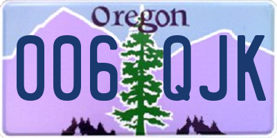 OR license plate 006QJK