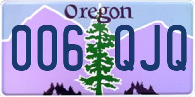 OR license plate 006QJQ