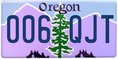 OR license plate 006QJT