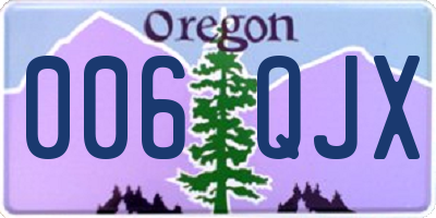 OR license plate 006QJX