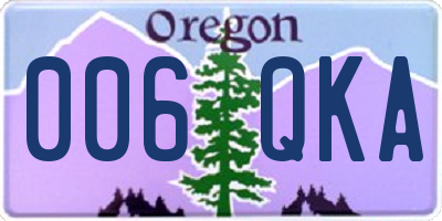 OR license plate 006QKA