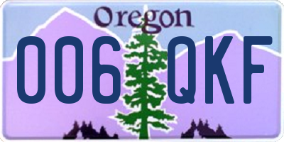 OR license plate 006QKF