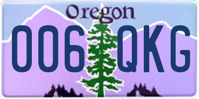 OR license plate 006QKG