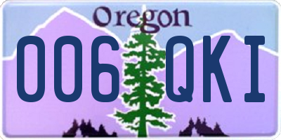 OR license plate 006QKI
