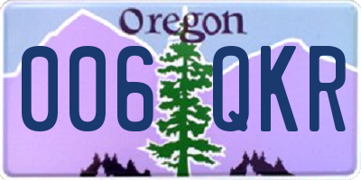 OR license plate 006QKR