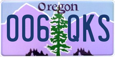 OR license plate 006QKS