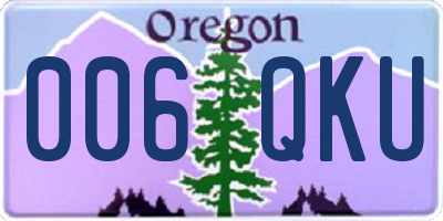 OR license plate 006QKU