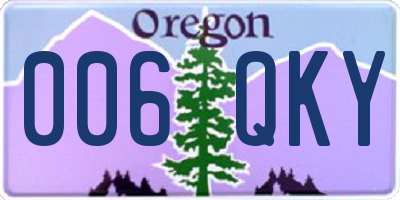 OR license plate 006QKY