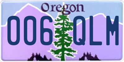 OR license plate 006QLM