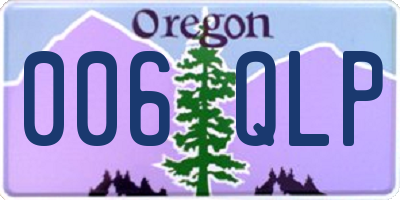 OR license plate 006QLP