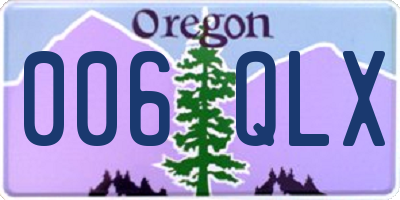 OR license plate 006QLX