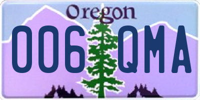 OR license plate 006QMA