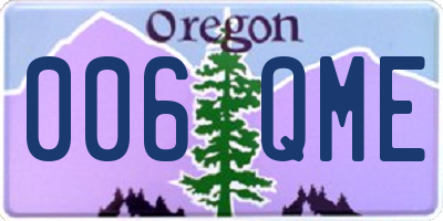 OR license plate 006QME