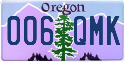 OR license plate 006QMK