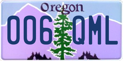 OR license plate 006QML