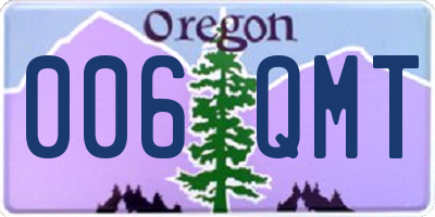 OR license plate 006QMT
