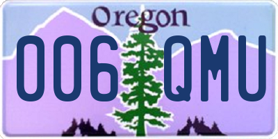 OR license plate 006QMU