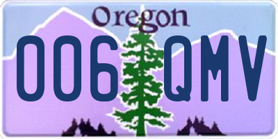 OR license plate 006QMV