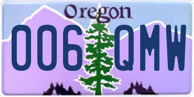 OR license plate 006QMW