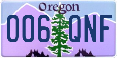 OR license plate 006QNF