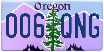 OR license plate 006QNG