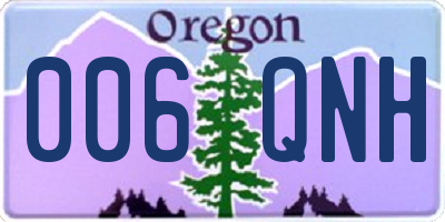 OR license plate 006QNH