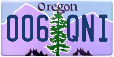 OR license plate 006QNI
