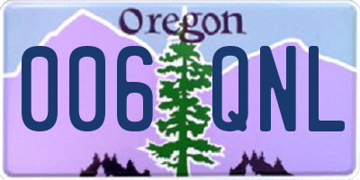 OR license plate 006QNL
