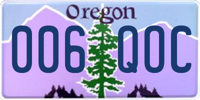 OR license plate 006QOC