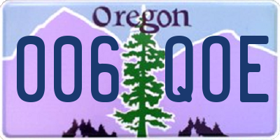 OR license plate 006QOE