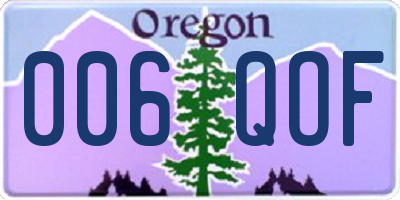 OR license plate 006QOF