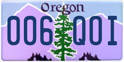 OR license plate 006QOI