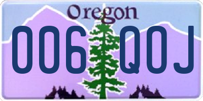 OR license plate 006QOJ