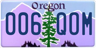 OR license plate 006QOM