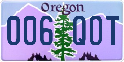 OR license plate 006QOT