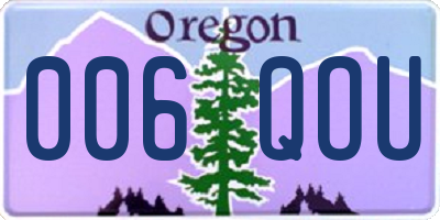 OR license plate 006QOU