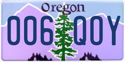 OR license plate 006QOY