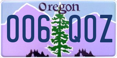 OR license plate 006QOZ