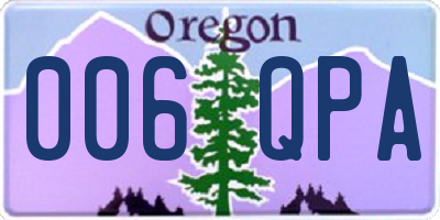 OR license plate 006QPA
