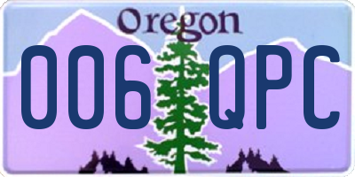 OR license plate 006QPC