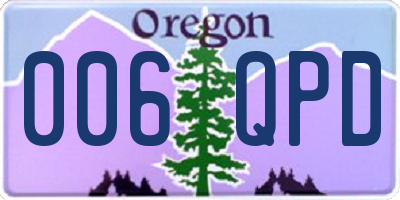 OR license plate 006QPD