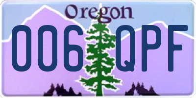 OR license plate 006QPF