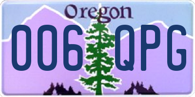 OR license plate 006QPG