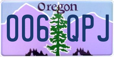 OR license plate 006QPJ