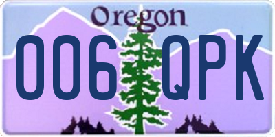 OR license plate 006QPK