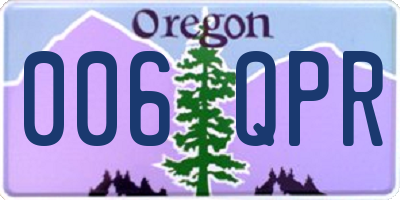 OR license plate 006QPR