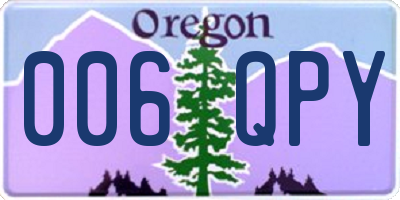 OR license plate 006QPY