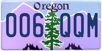OR license plate 006QQM