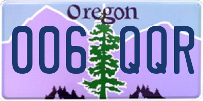 OR license plate 006QQR