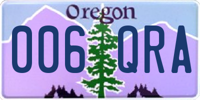 OR license plate 006QRA